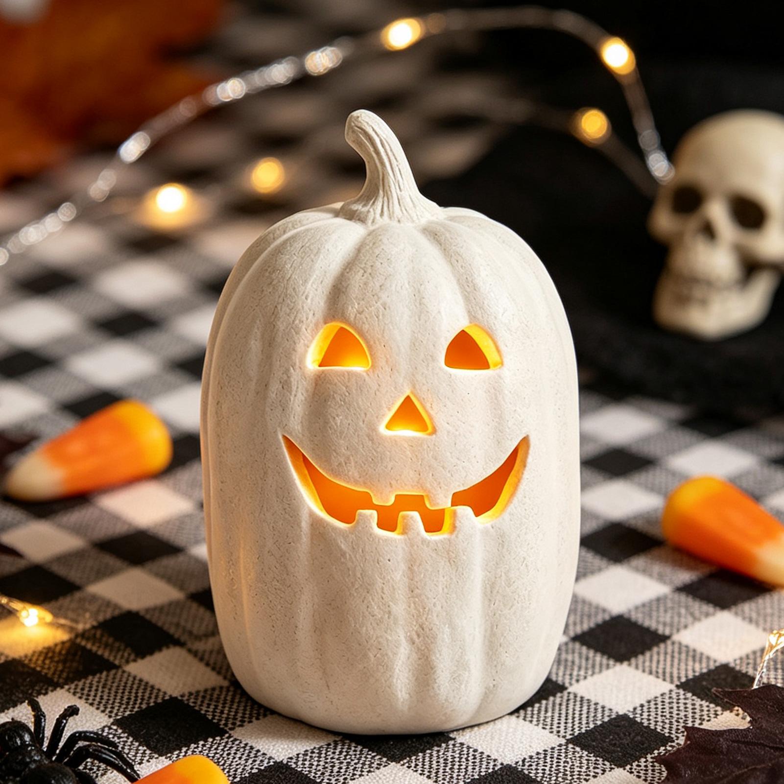Home Decor Handmade - Halloween-Kürbisse aus Kunstharz, handgefertigte Laternen-Dekoration, Halloween-Heimdekoration