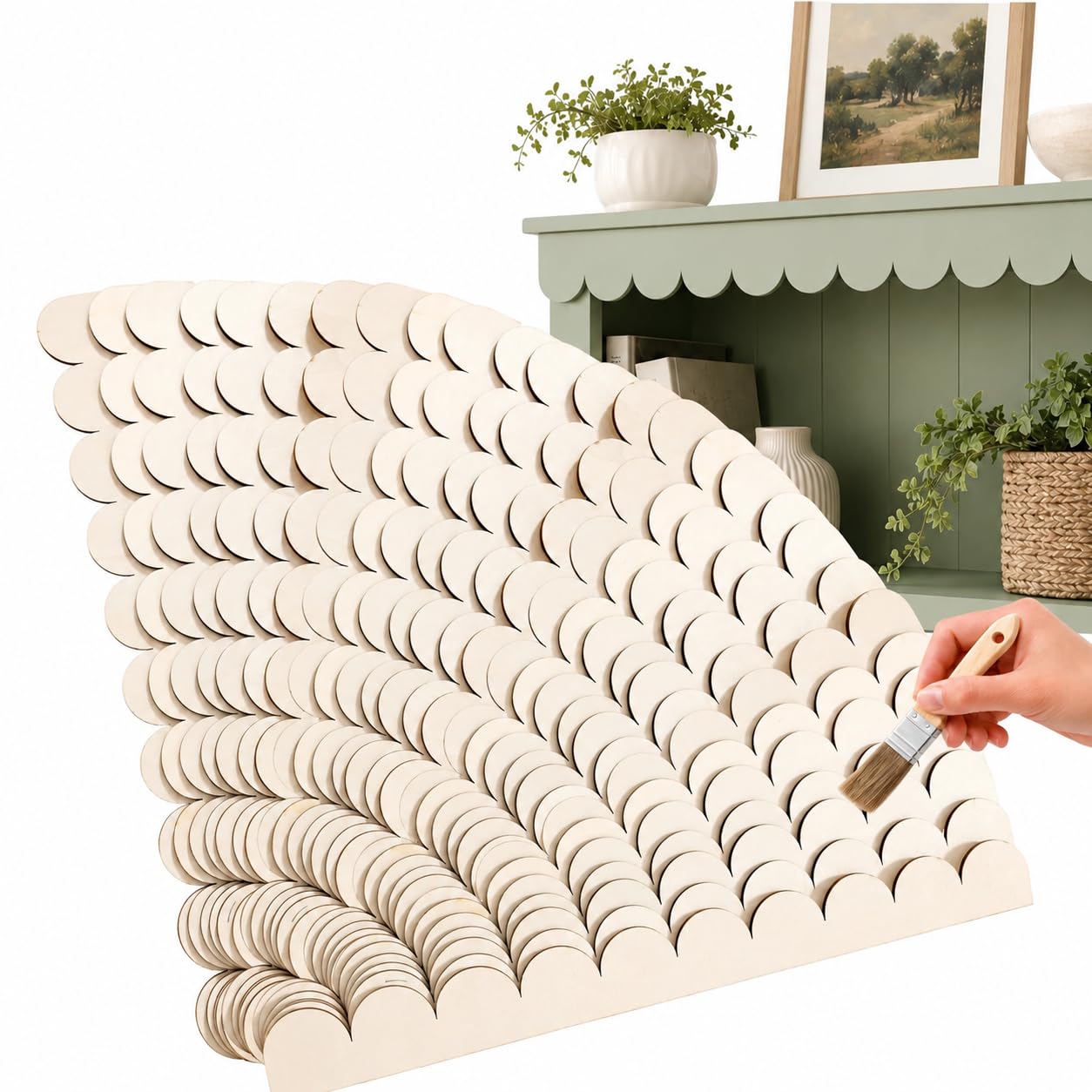Home Decor Wall Molding - 12 Stück gewellte Holzleisten - Elegante