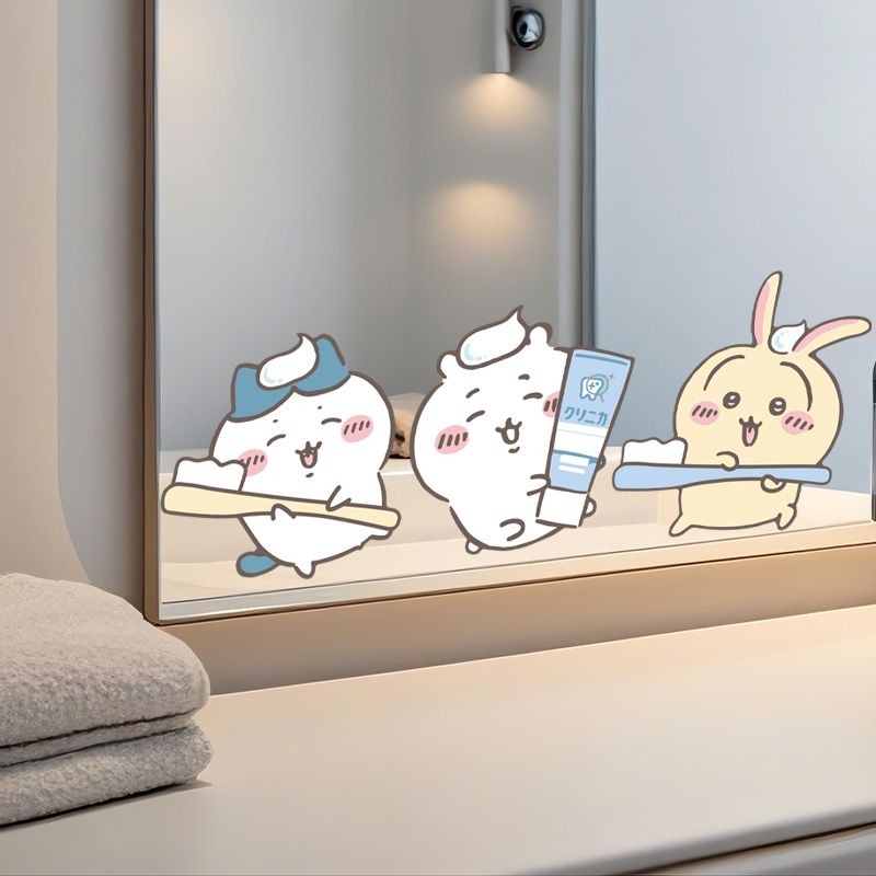 Vanity Home Decor - Heiße Chiikawa Spiegelaufkleber – Stark haftend,
