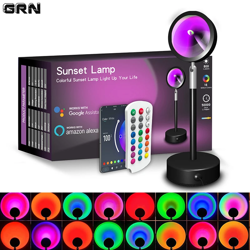 Home Decor App Free - Smart LED Sonnen untergang Lampe bunt