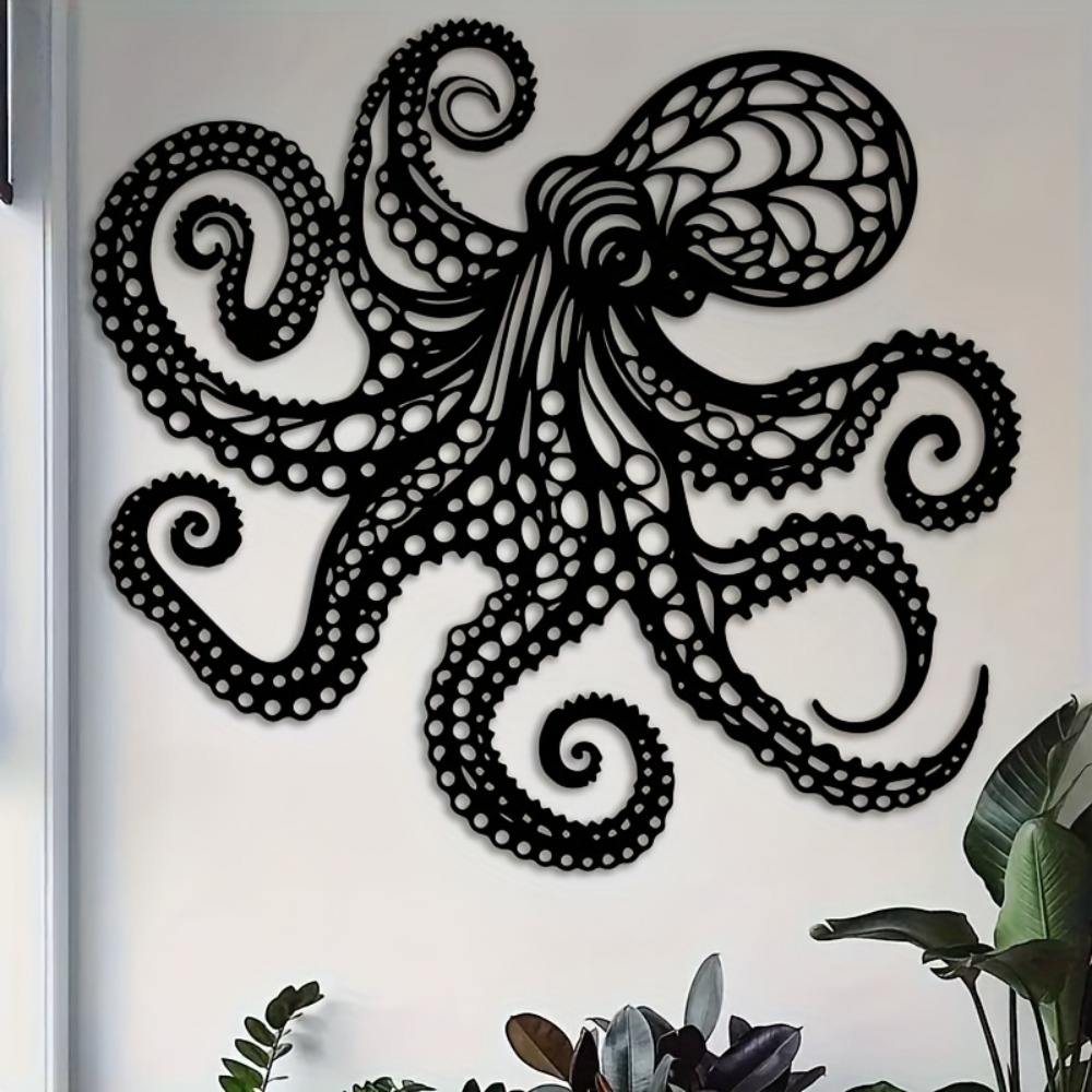 Victory Home Decor - Große Metall-Oktopus-Wandskulptur - Viktorianische Gotische Lasergeschnittene