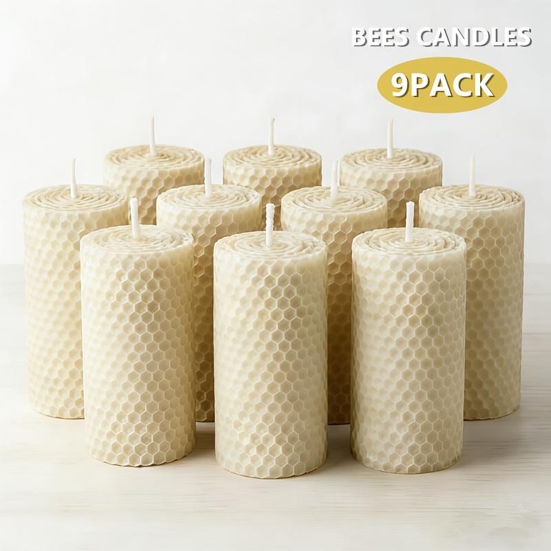 Home Decor Handmade - 9-teiliges Set handgefertigter, gerollter Bienenwachskerzen, erhältlich