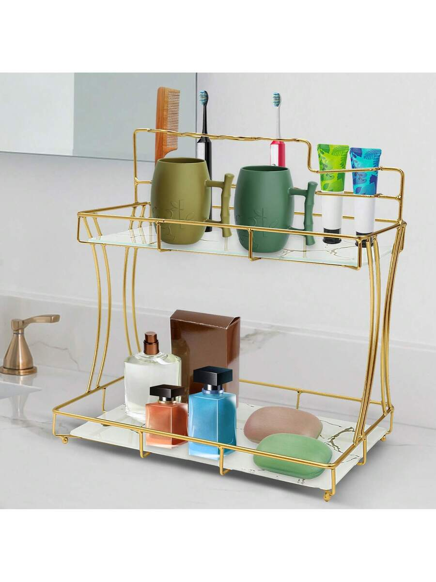 Vanity Home Decor - RAINAUT GDRASUYA10 2-stufiger Make-up-Regal-Organizer, Badezimmer-Organizer für