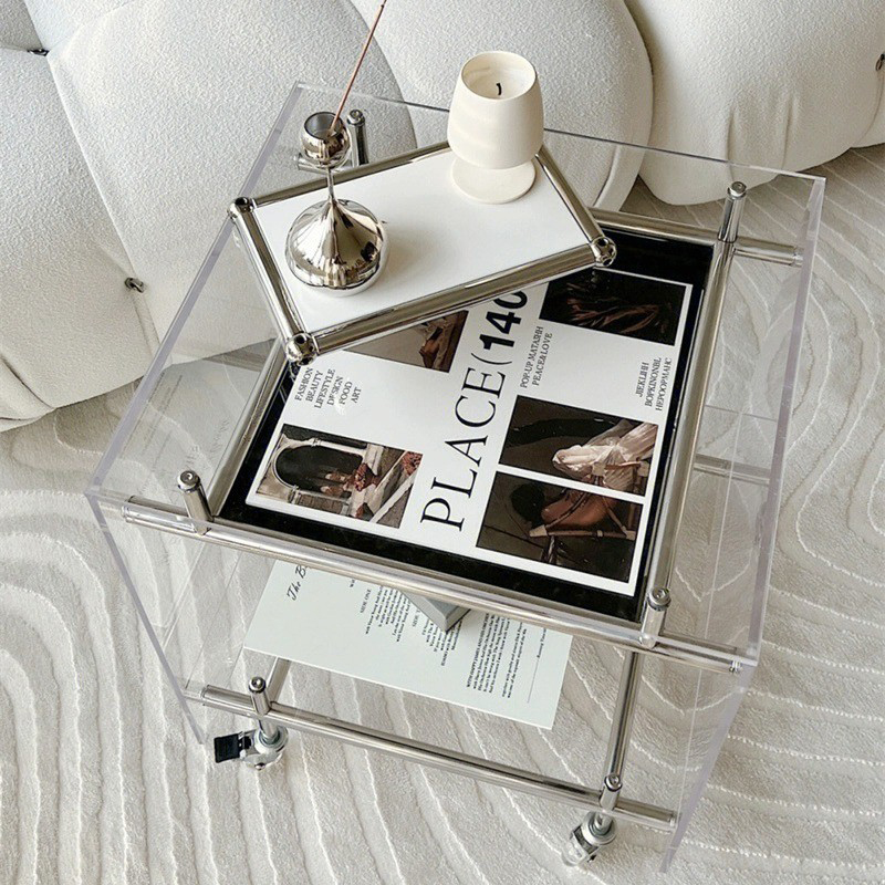 Home Decor On Wheels - Moderner Couchtisch, minimalistische quadratische Beistelltische, kreativer