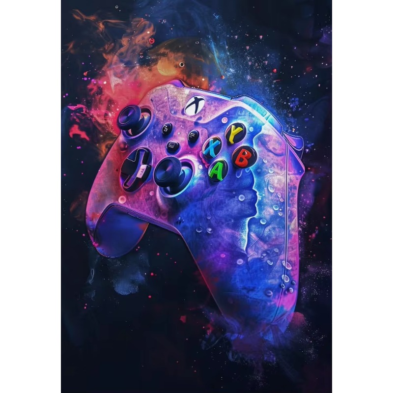 Home Decor Xbox Games - Aquarell-Neon-Videospiel-Poster XBOX-Drucke Gamepad-Headset Leinwandgemälde Gaming-Wandkunst Jungen