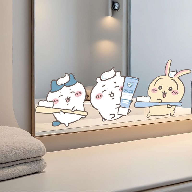Heiße Chiikawa Spiegelaufklebe – Vanity Home Decor Bewertung und Preis