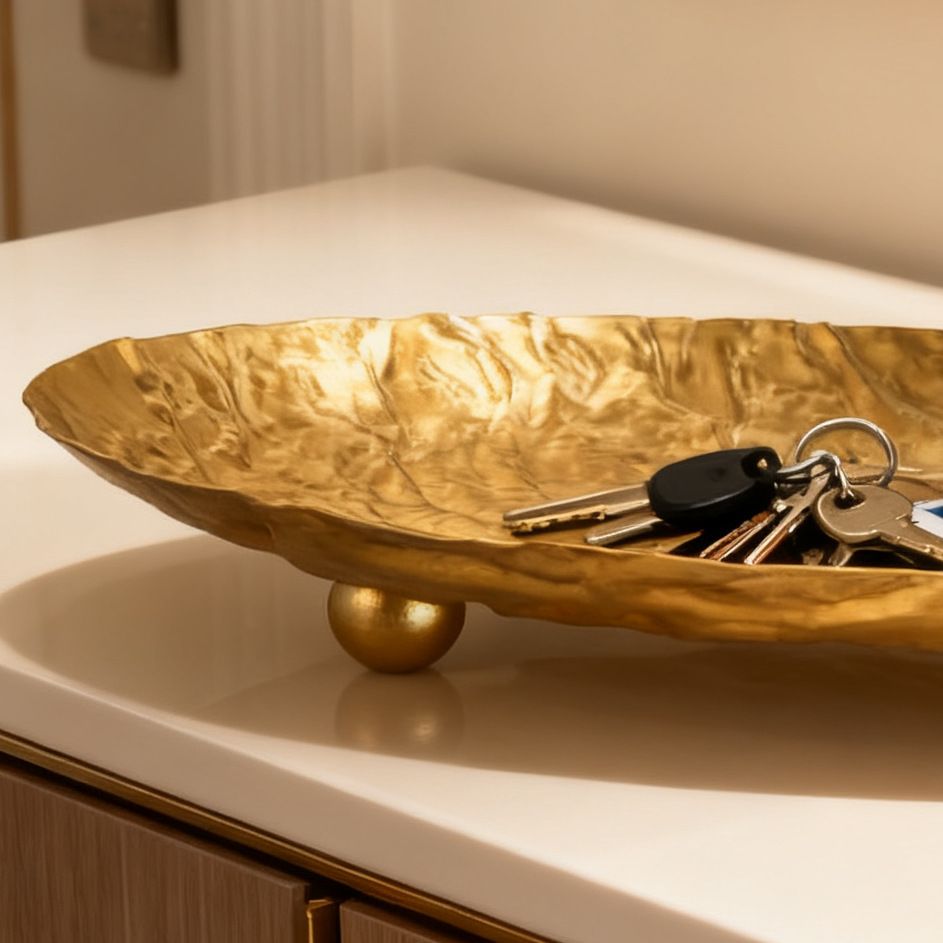 Luxuriöses Goldmetalltablett m – Vanity Home Decor Bewertung und Preis