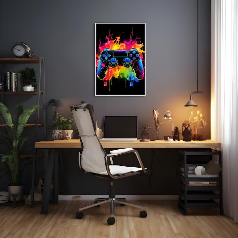 Aquarell Neon Videospiel Poste – Home Decor Xbox Games Bewertung und Preis